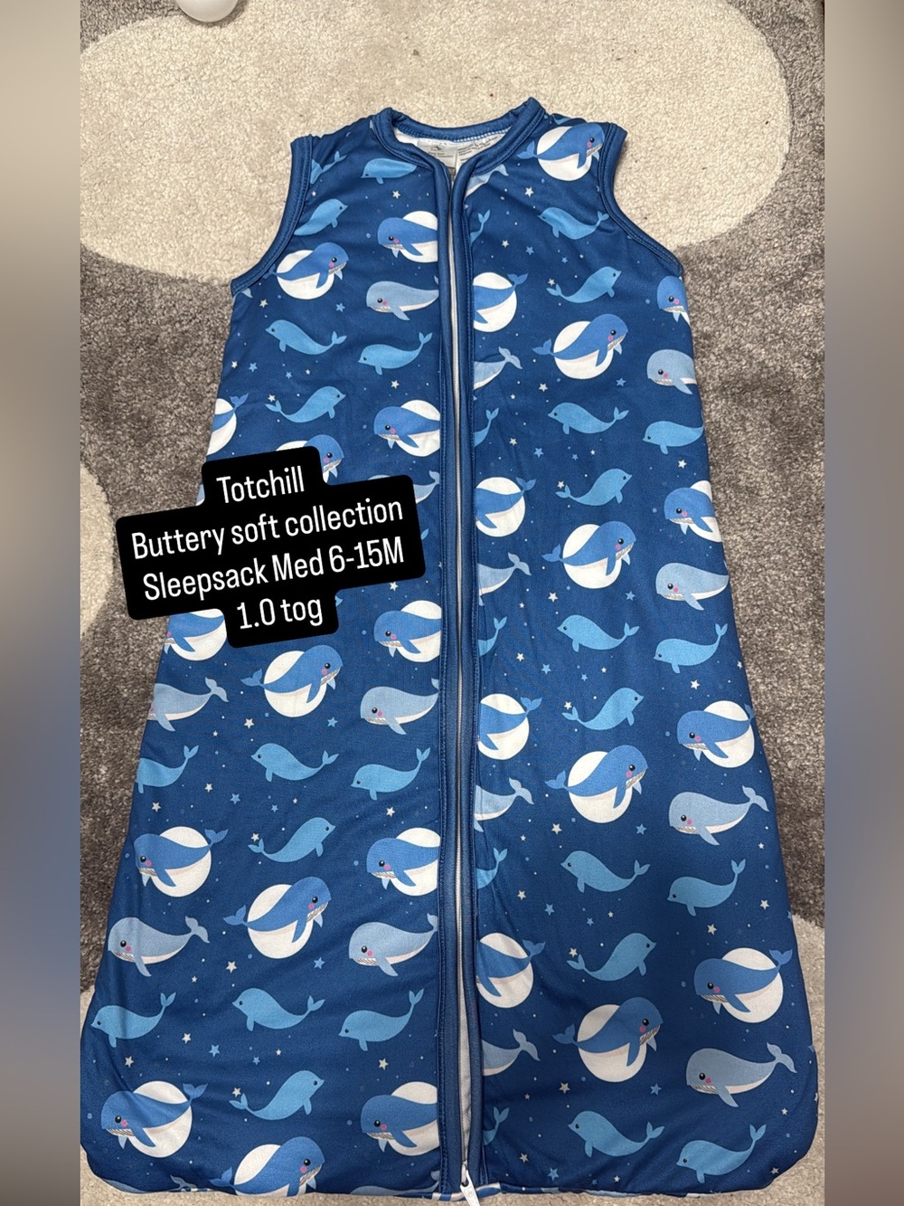 Blue Whale Print Kids Sleep Sack